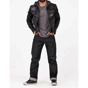 NEW MAURITIUS biko rf leather jacket in black